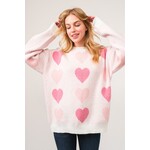 And the Why Two Tone Heart Pullover Sweater