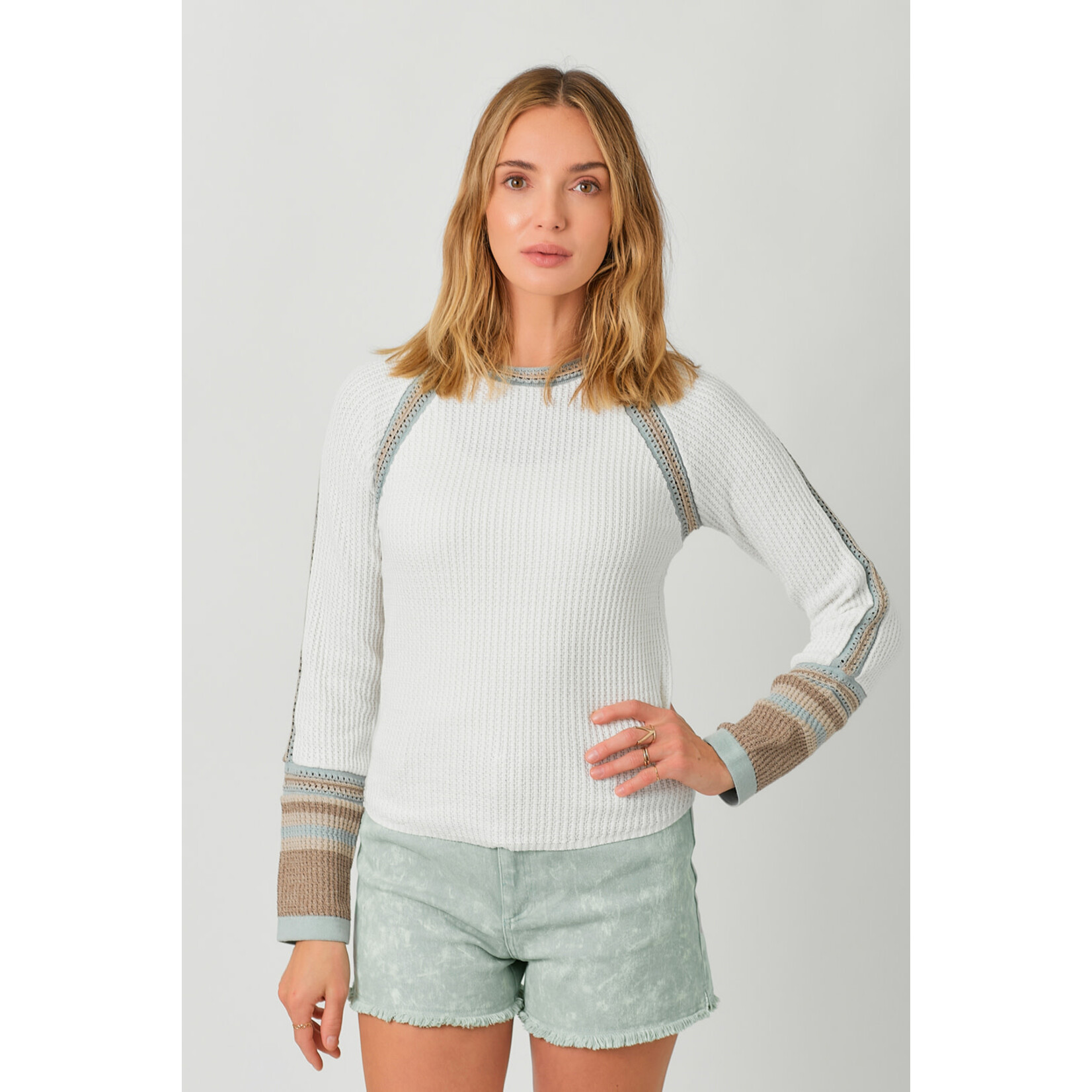 Mystree Raglan Sleeve Detail Sweater