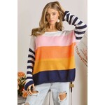 Adora Color Block Stripe Sweater
