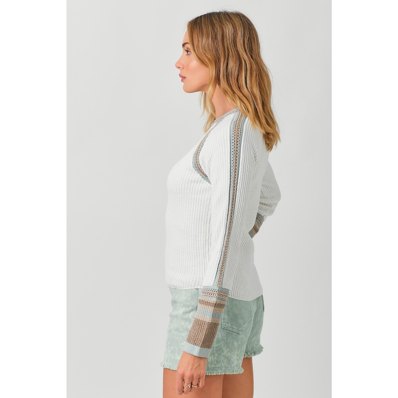 Mystree Raglan Sleeve Detail Sweater