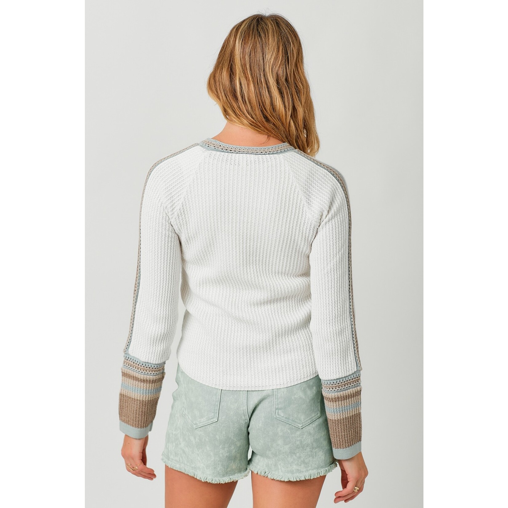 Mystree Raglan Sleeve Detail Sweater