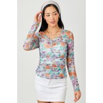 Mystree Floral Ruching Top