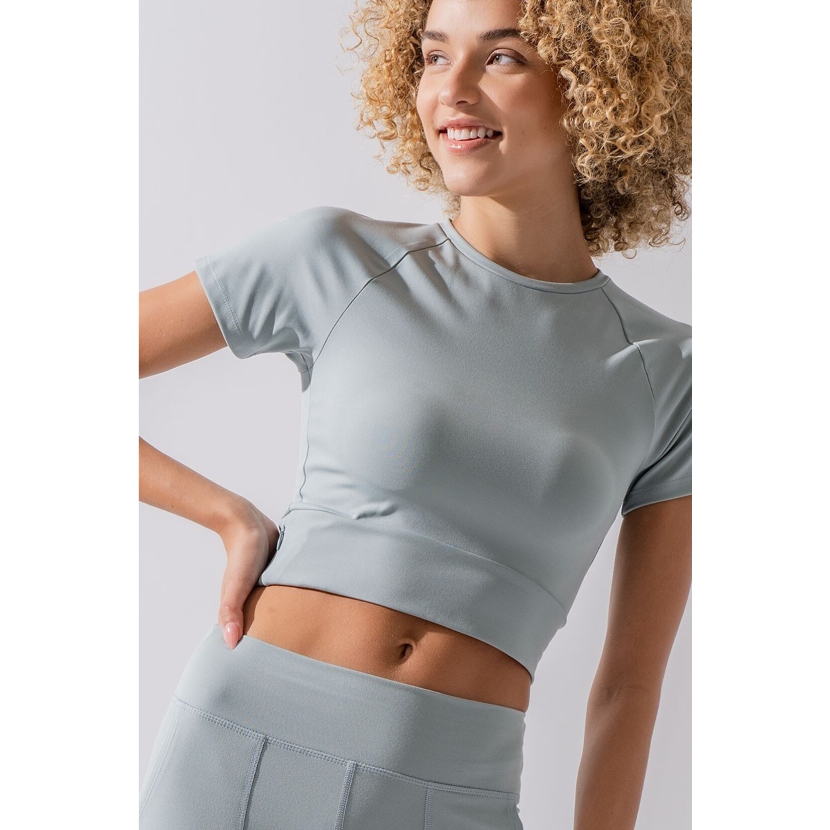 Trend Notes Short Sleeve Cropped Fitted Top