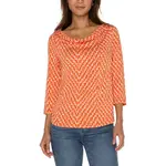 Liverpool Los Angeles 3/4 Sleeve Cowl Neck Knit Top