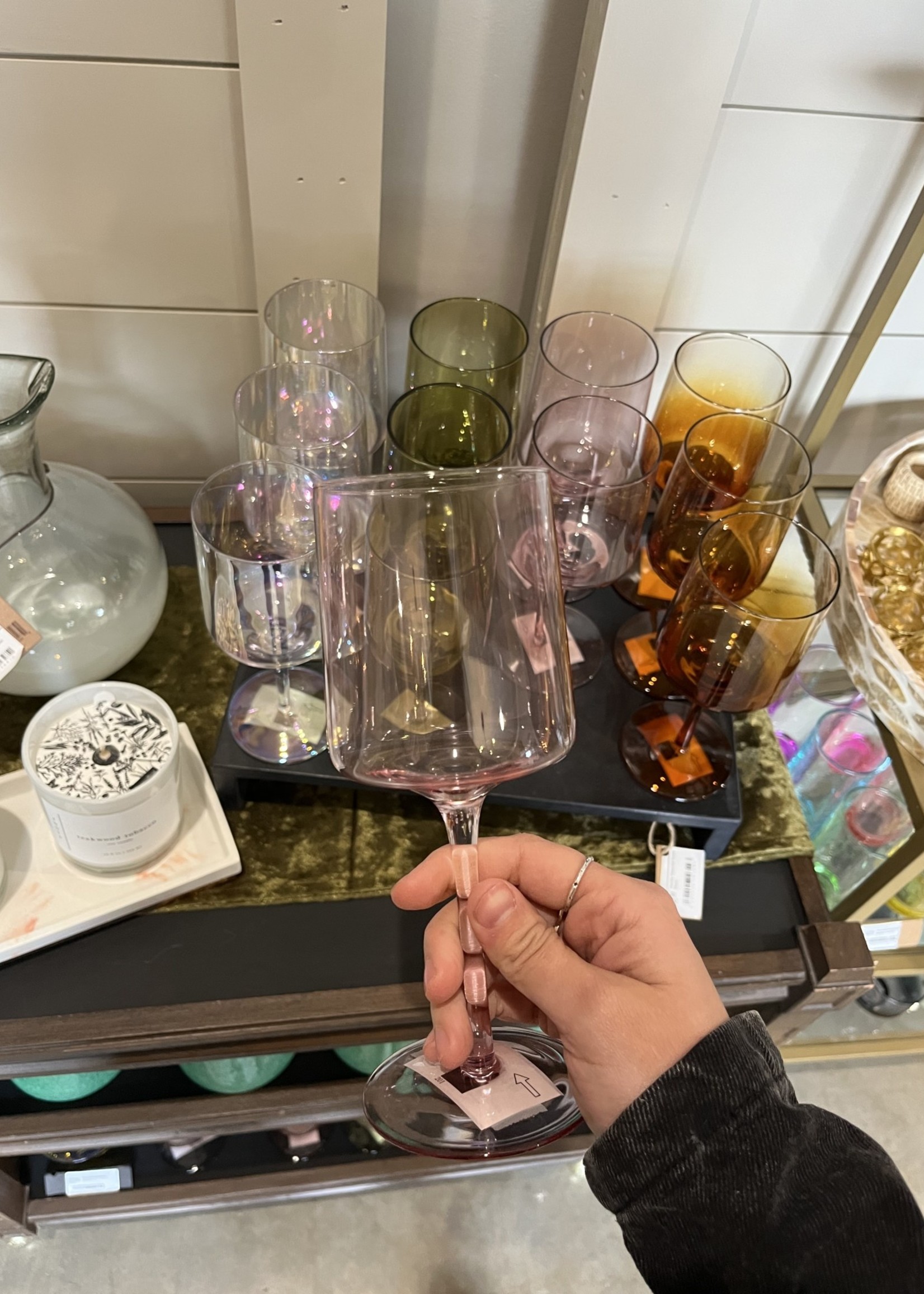 Mid Century Wine Glass - Lilac