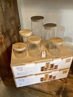 Borosilicate Glass Jars With Bamboo Lids, Set of 6  default