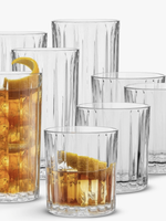 8 Piece ribbed glass drinkware set