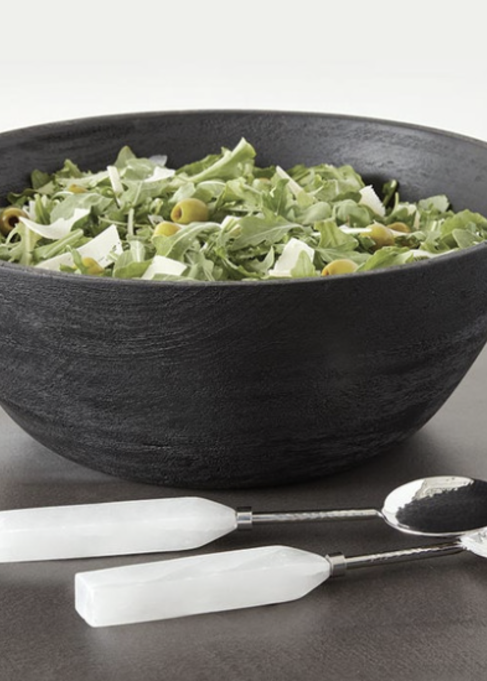 Creative Brands Black Wood Salad Bowl