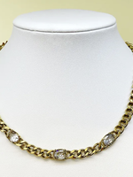 cmarie 3 stone Gold Plated Necklace