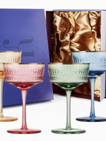 The Wine Savant Vintage Pastel Coupe, Glasses | Set of 4 | 9.5 oz