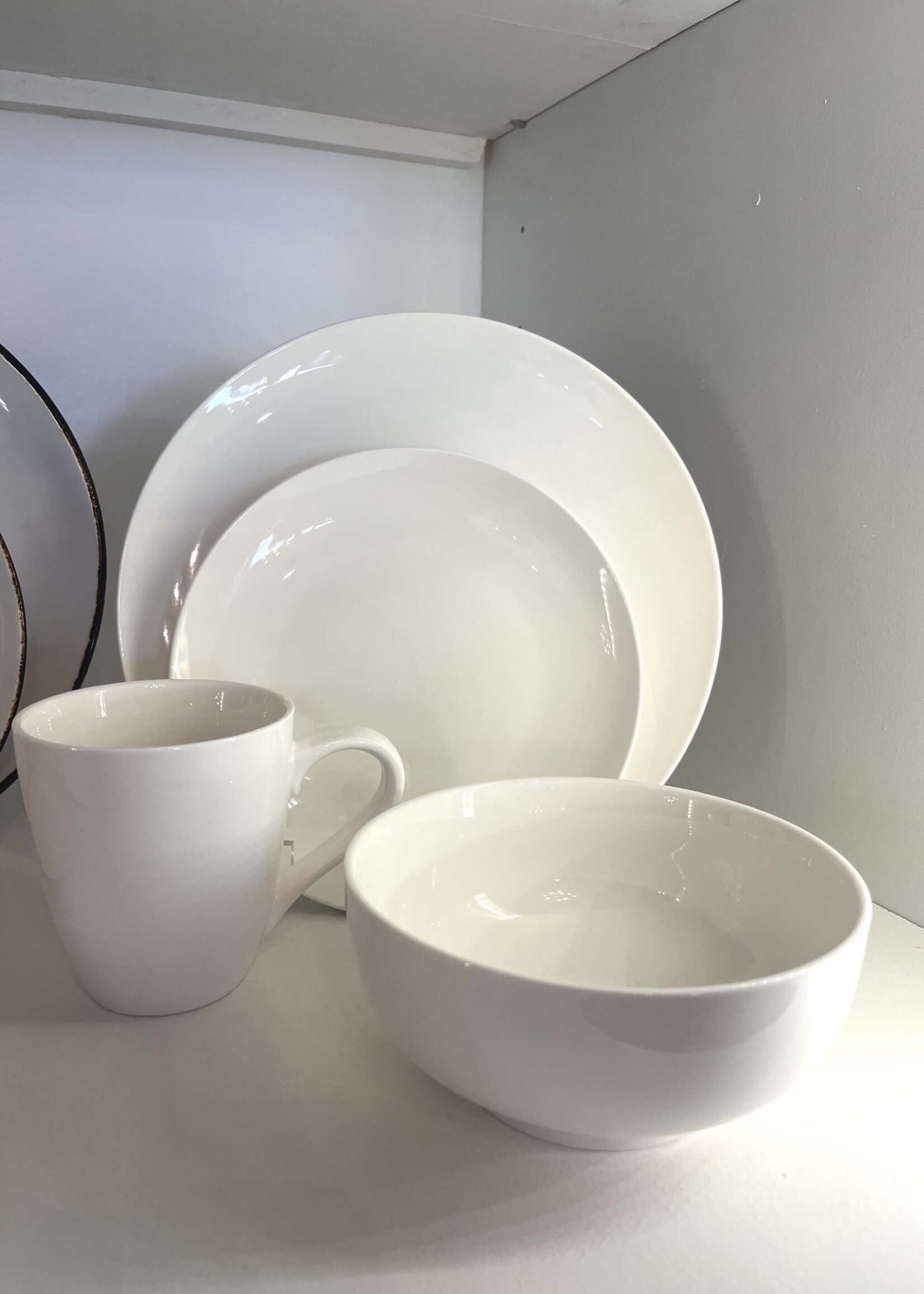 Home Essentials 8"H Pescara White Porcelain Coupe Dessert Plate
