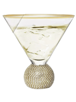 The Wine Savant Diamond Crystal Gold Stemless Martini Glass