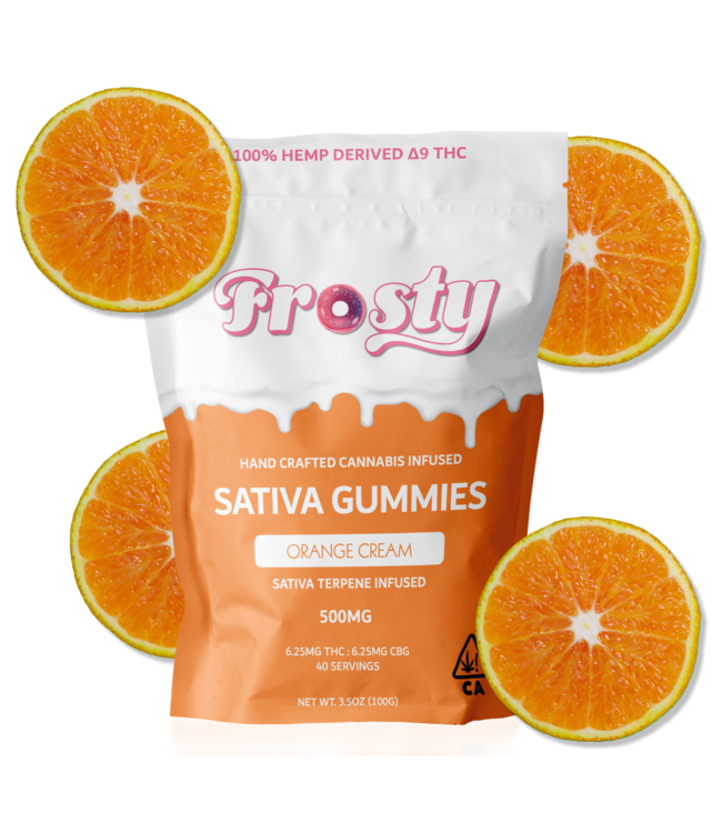 Sativa Orange Cream Gummies by Frosty Hemp Co 40 Pack 25 MG Each