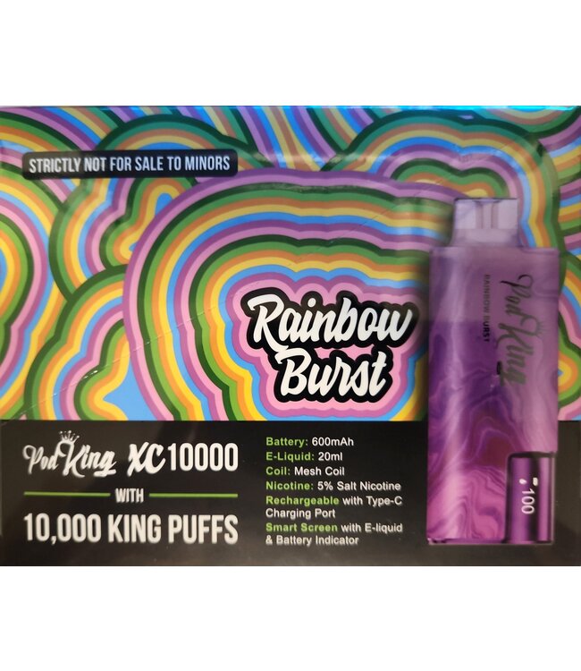 Rainbow Burst Pod King XC 10,000 Puffs