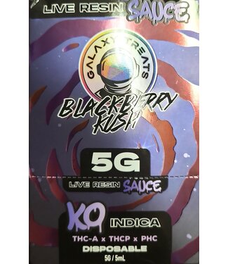 Galaxy Treats Galaxy Treats Blackberry Kush 5G Live Resin Indica Thca/thcp/phc Disposable