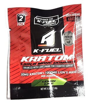 K-Fuel Gummy Lemon Lime Kratom 30mg+1000mg Lions Maine Per Gummy