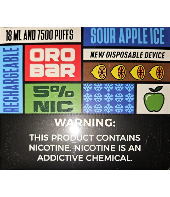 Sour Apple Ice Oro Bar 7500 puff