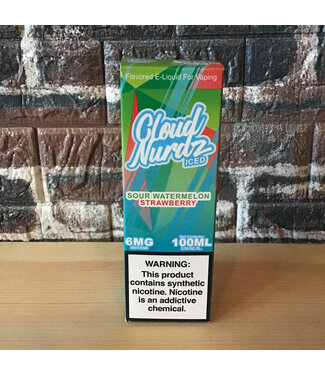 Cloud Nurdz 6mg Iced Sour Watermelon Strawberry Cloud Nurdz - 100ml