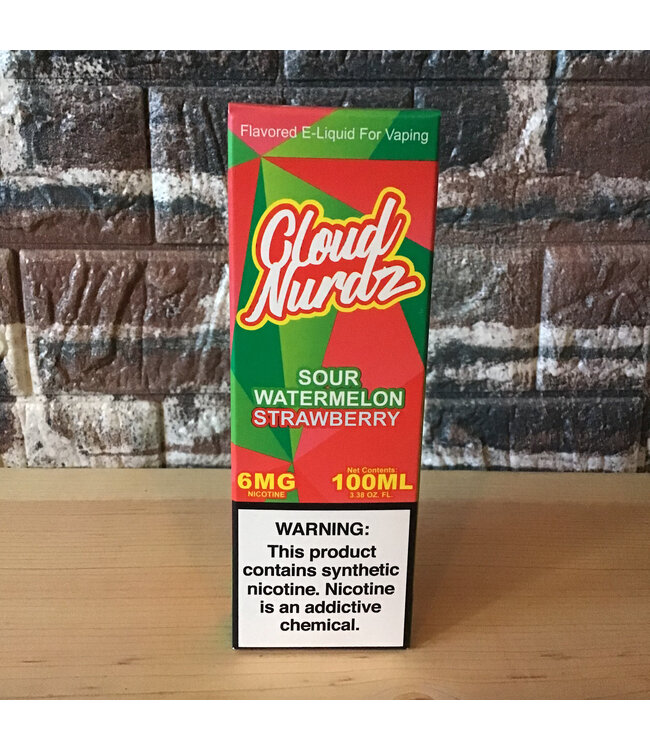 6mg Sour Watermelon Strawberry Cloud Nurdz - 100ml