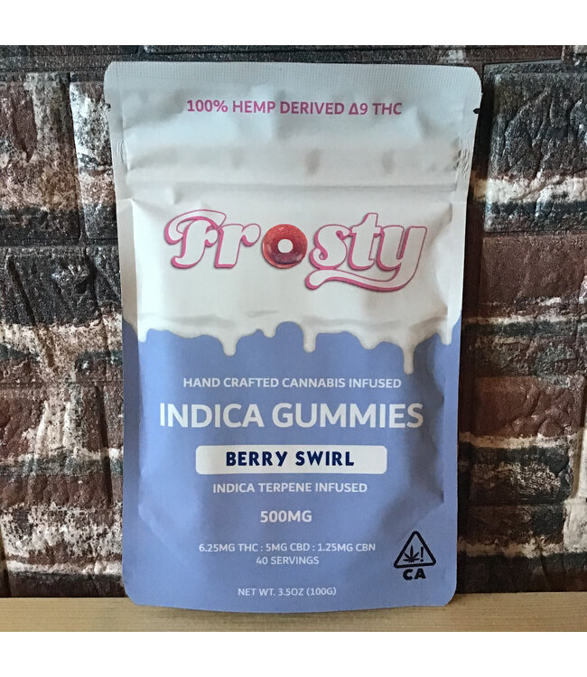 Indica Berry Swirl Night Gummies by Frosty Hemp Co 40 Pack 25 MG Each