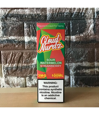 3mg Sour Watermelon Strawberry Cloud Nurdz 100ml