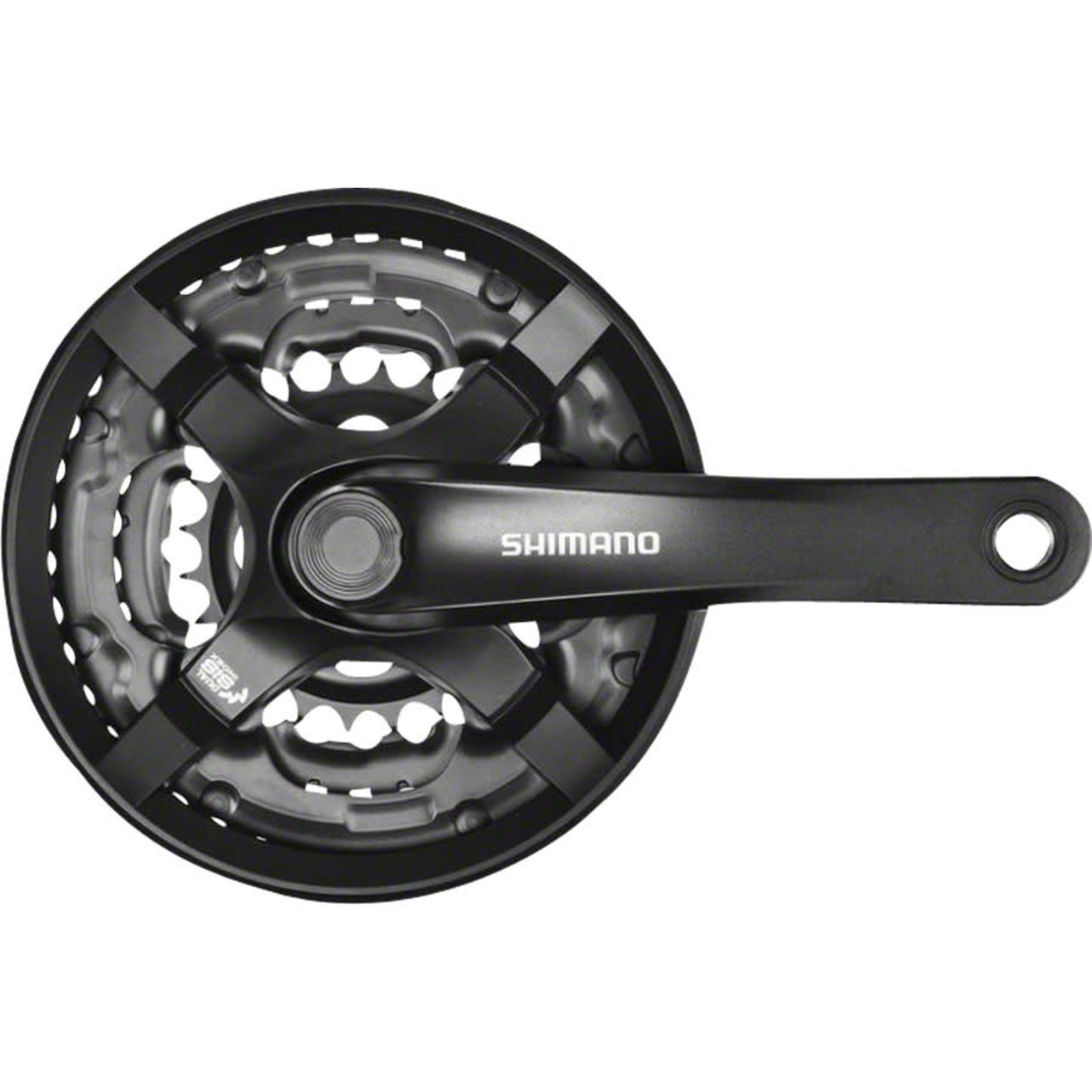 SHIMANO Shimano Tourney FC-TY501 Crankset t - 175mm, 6/7/8-Speed, 48/38/28t, Riveted, Square Taper JIS Spindle Interface, Black