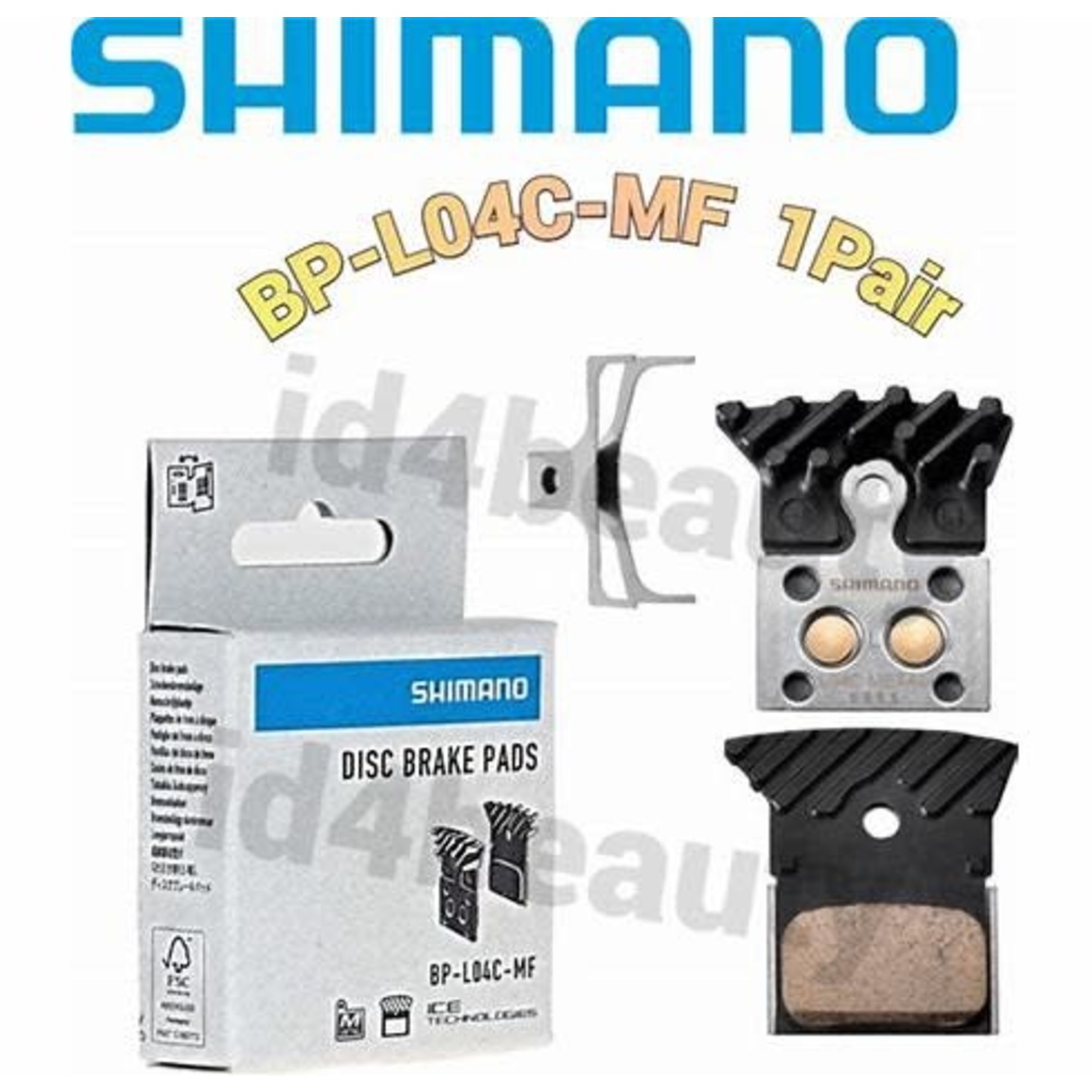 SHIMANO BRBX L04C metal pad&spg al/ss back w/fin