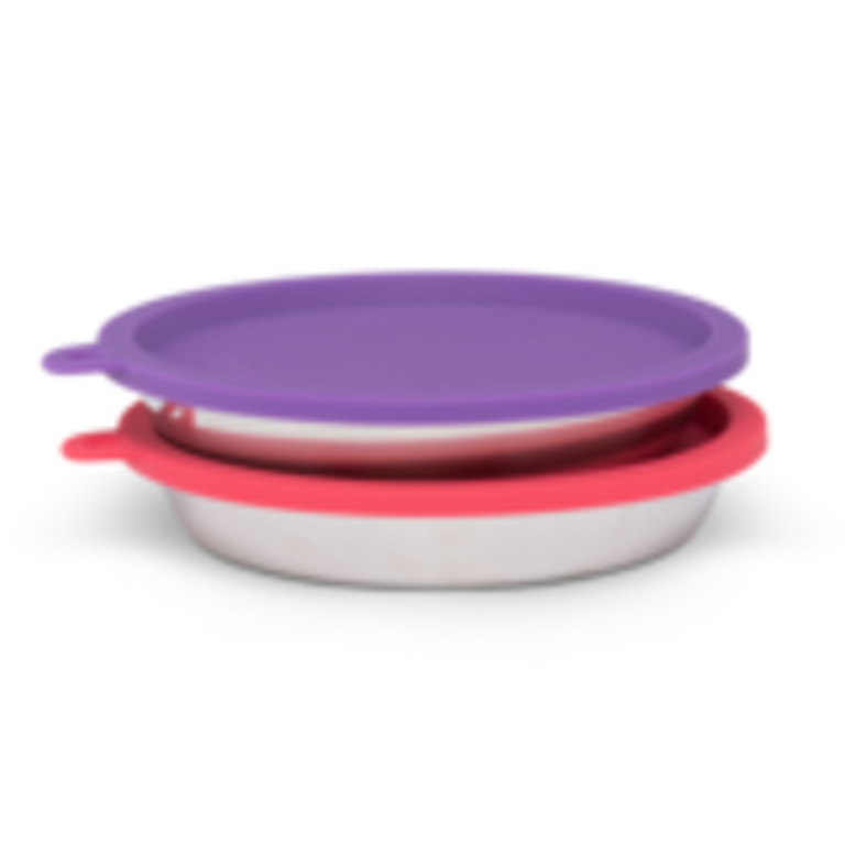 Messy Mutts MM CAT 4 PC BOX SET 2 SS BOWLS 2 SILICONE LIDS