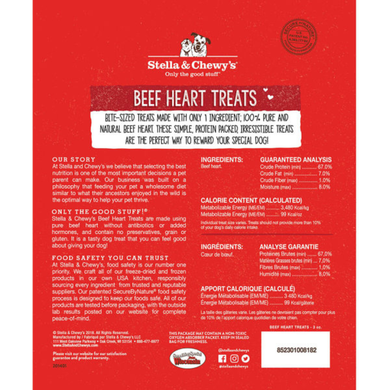 Stella & Chewy's FD TREAT BEEF HEART 3 OZ