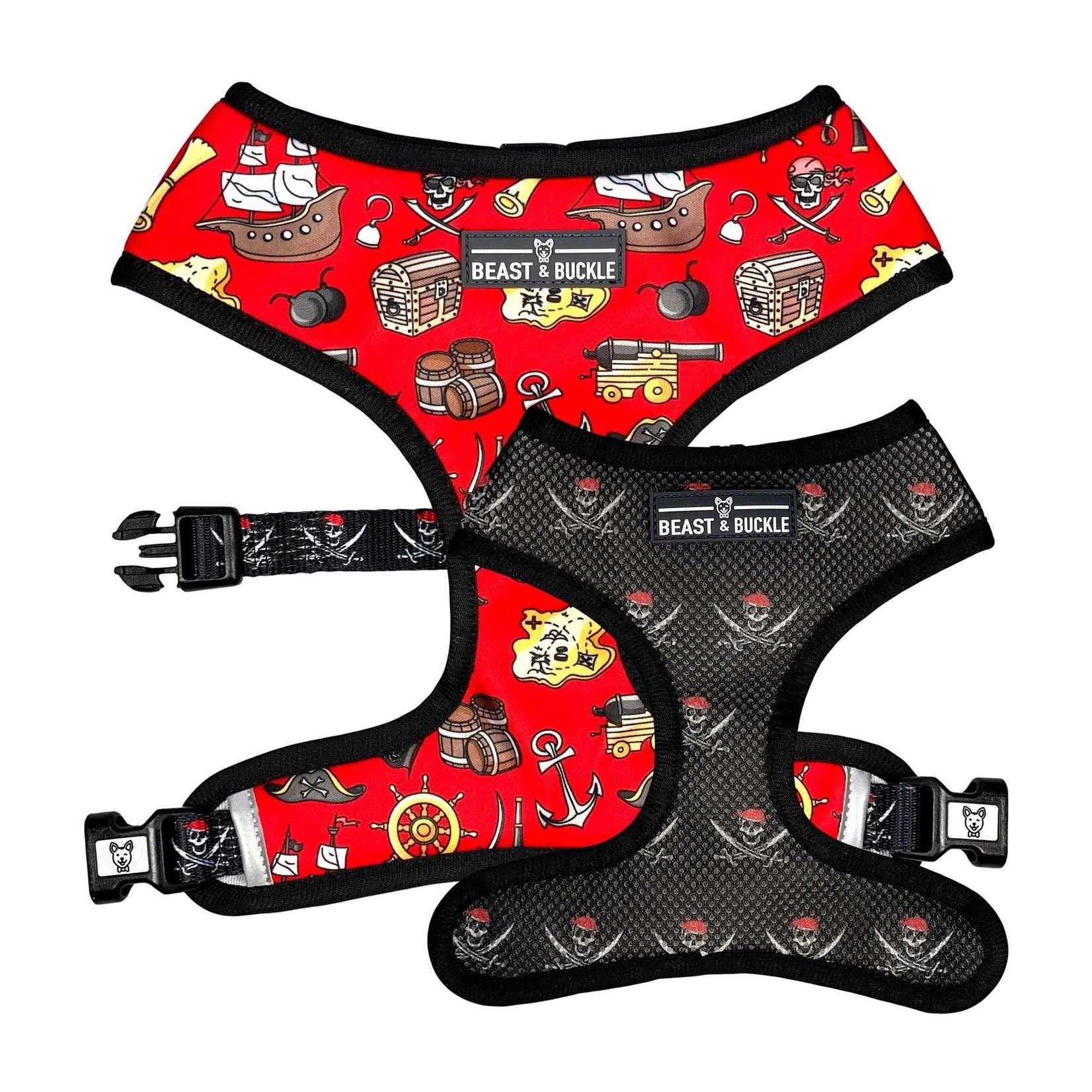 Beast and Buckle Pirate reversible Dog Harness L