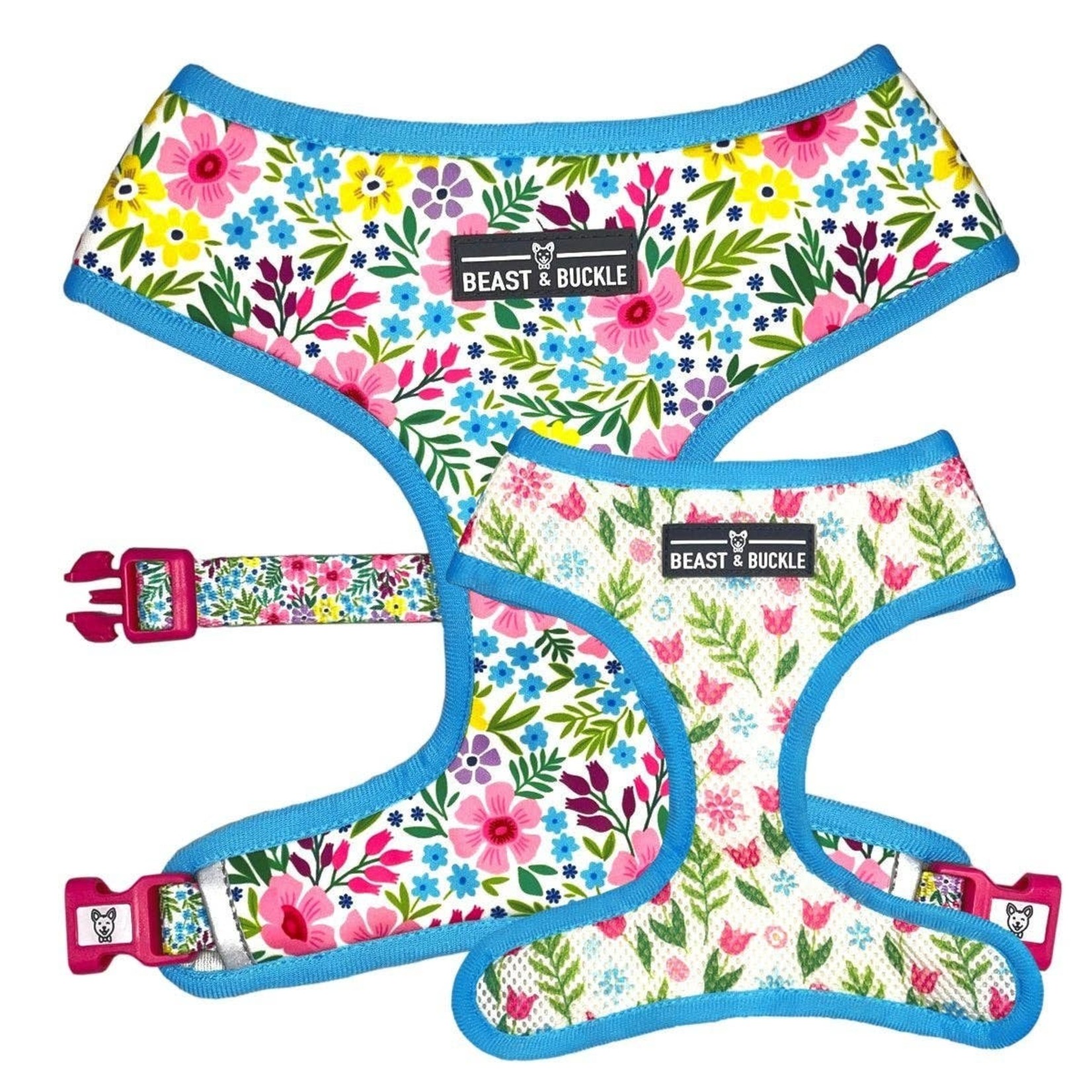 Beast and Buckle Floral reversible Dog Harness M