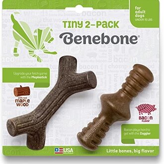 Benebone BENEBONE TINY PK MAPLESTICK BACON & BACON ZAGGLER 2/PK