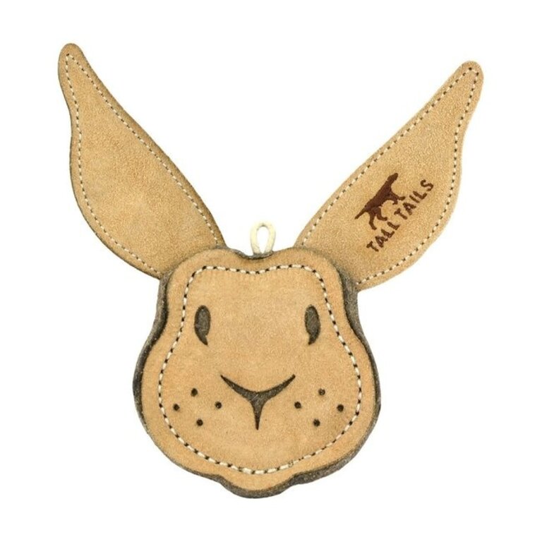 Tall Tails TALL TAILS DOG TOY NATURAL  LEATHER SCRAPPY RABBIT 4"