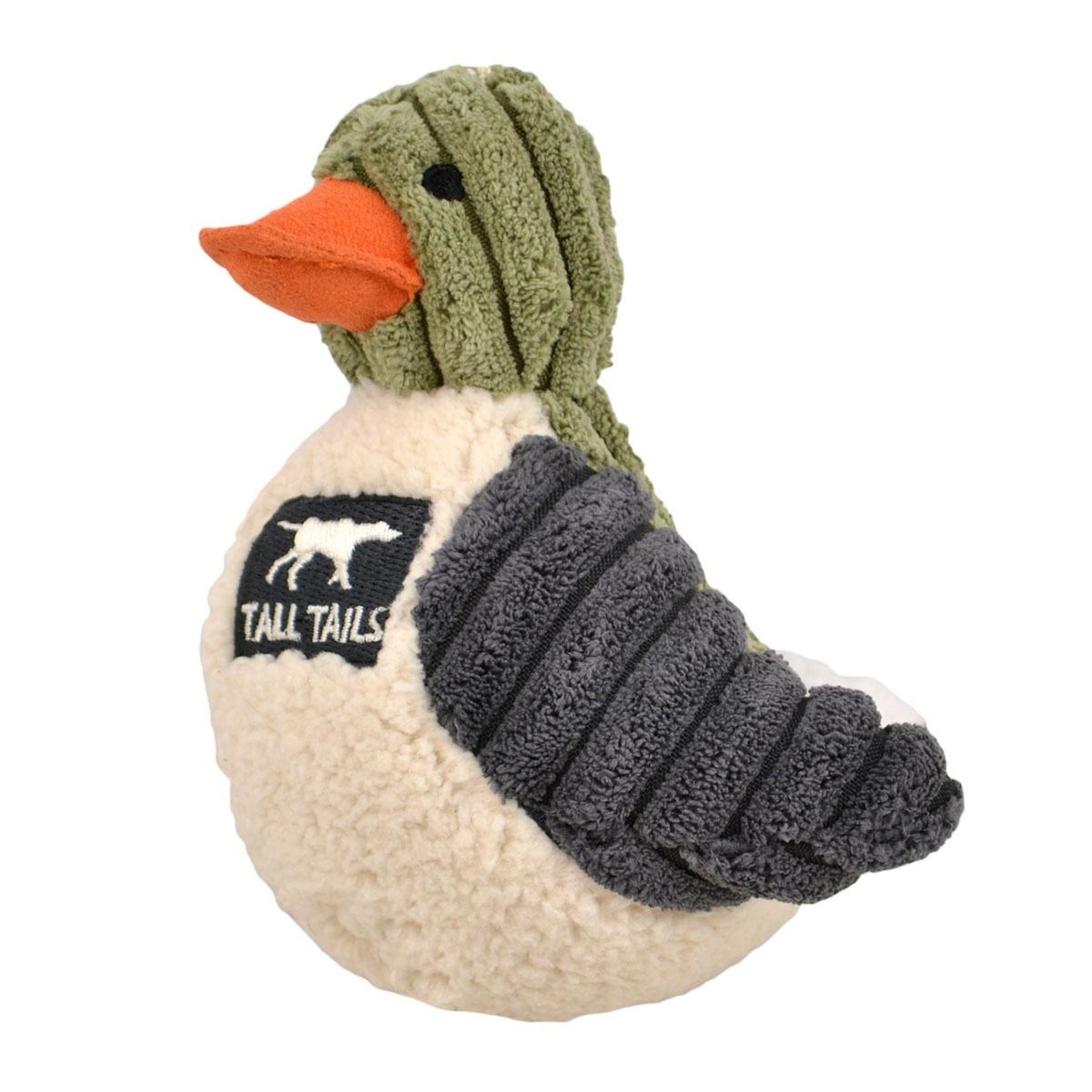 Tall Tails TALL TAILS DOG TOY DUCK W/ SQUEAKER 5" SAGE & CREAM