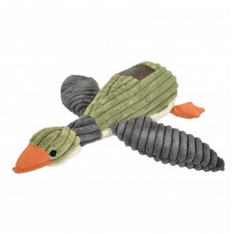 Tall Tails TALL TAILS DOG TOY DUCK W/ SQUEAKER 12" SAGE & CHARCOAL