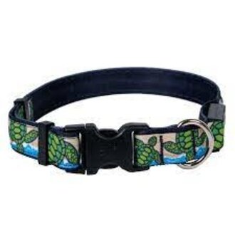 Yellow Dog ORION LED Dog Collar Turtles on the Beach Small