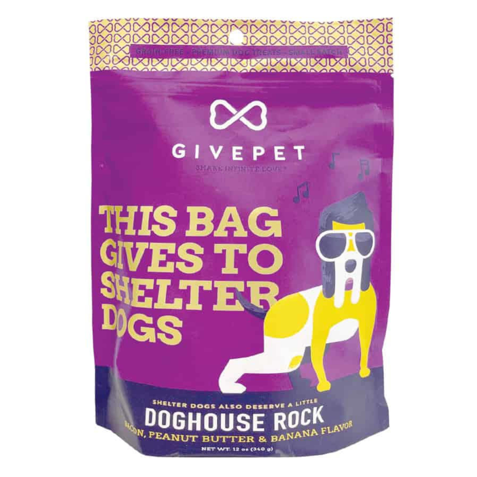 Givepet GIVEPET DOG TREAT BISCUIT DOGHOUSE ROCK 12 OZ