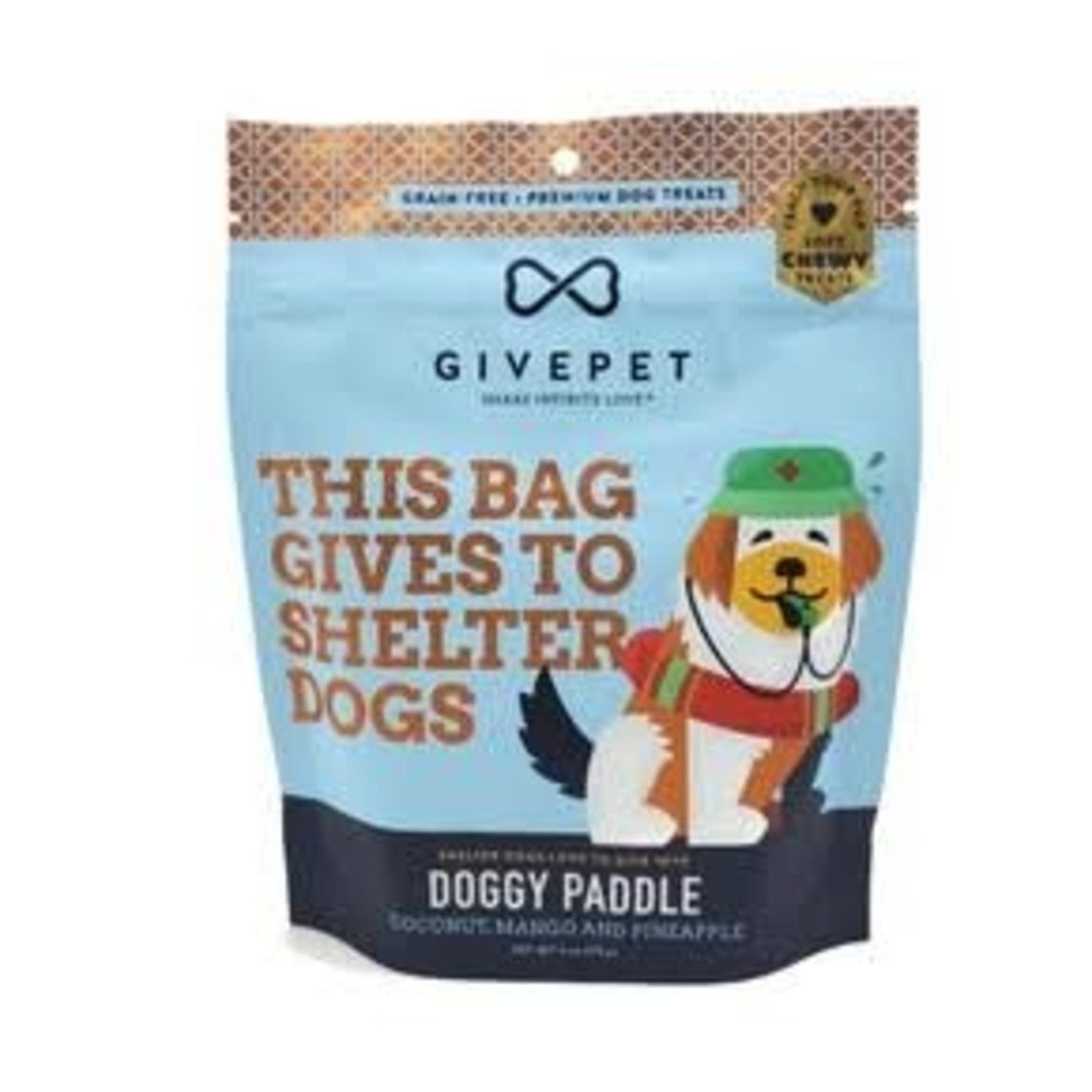 Givepet GIVEPET DOG TREAT SOFT CHEW DOGGY PADDLE 6 OZ