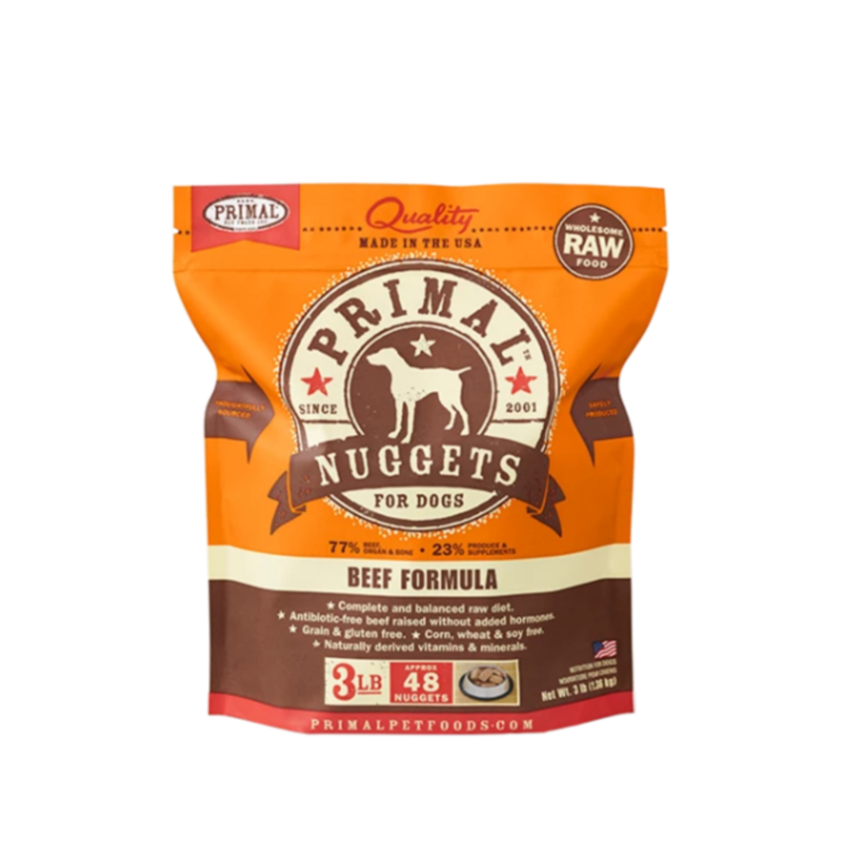Primal PRIMAL FROZEN CANINE NUGGETS  BEEF 3#