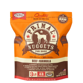 Primal PRIMALAL FROZEN CANINE NUGGETS  BEEF 3#