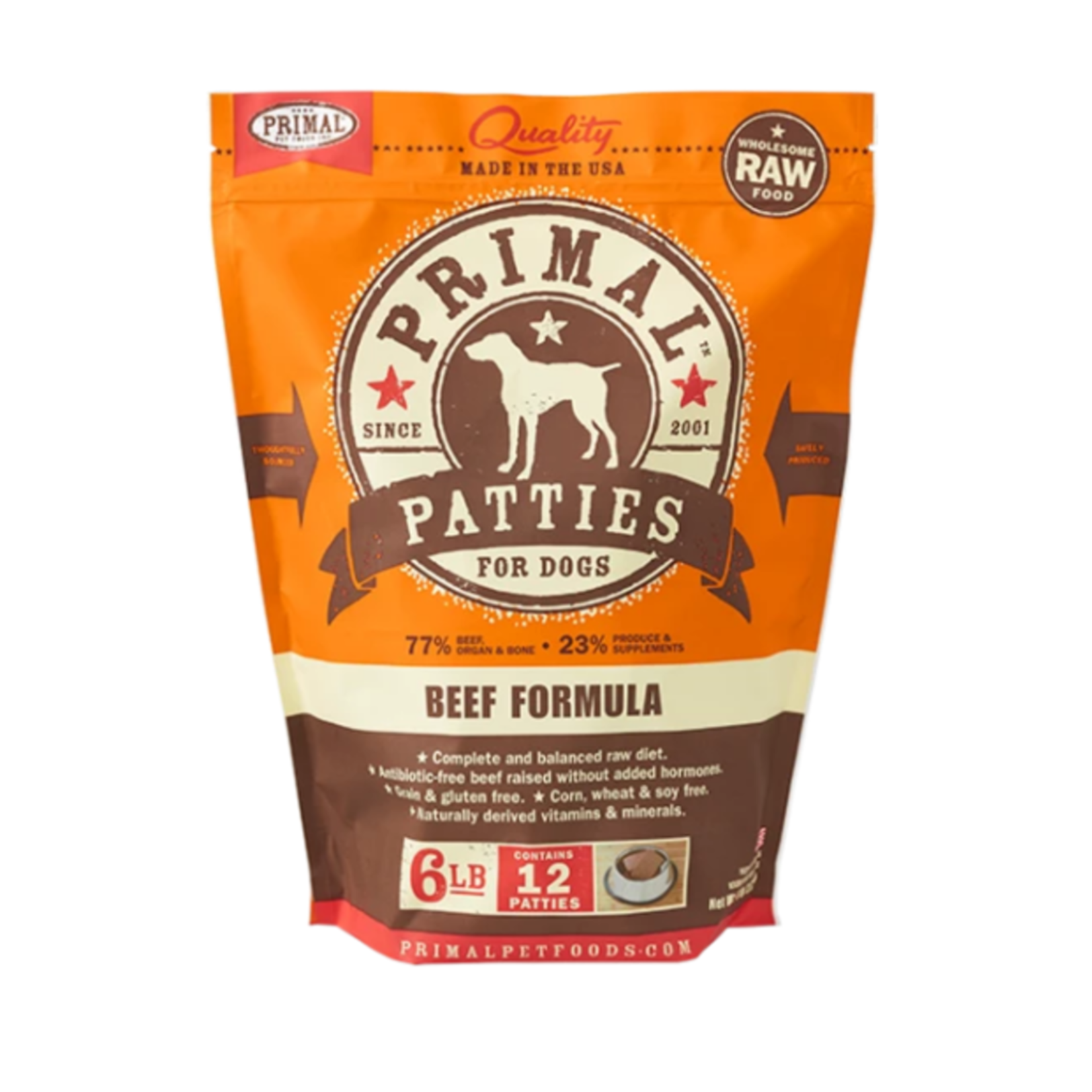 Primal PRIMAL FROZEN CANINE PATTIES BEEF 6#