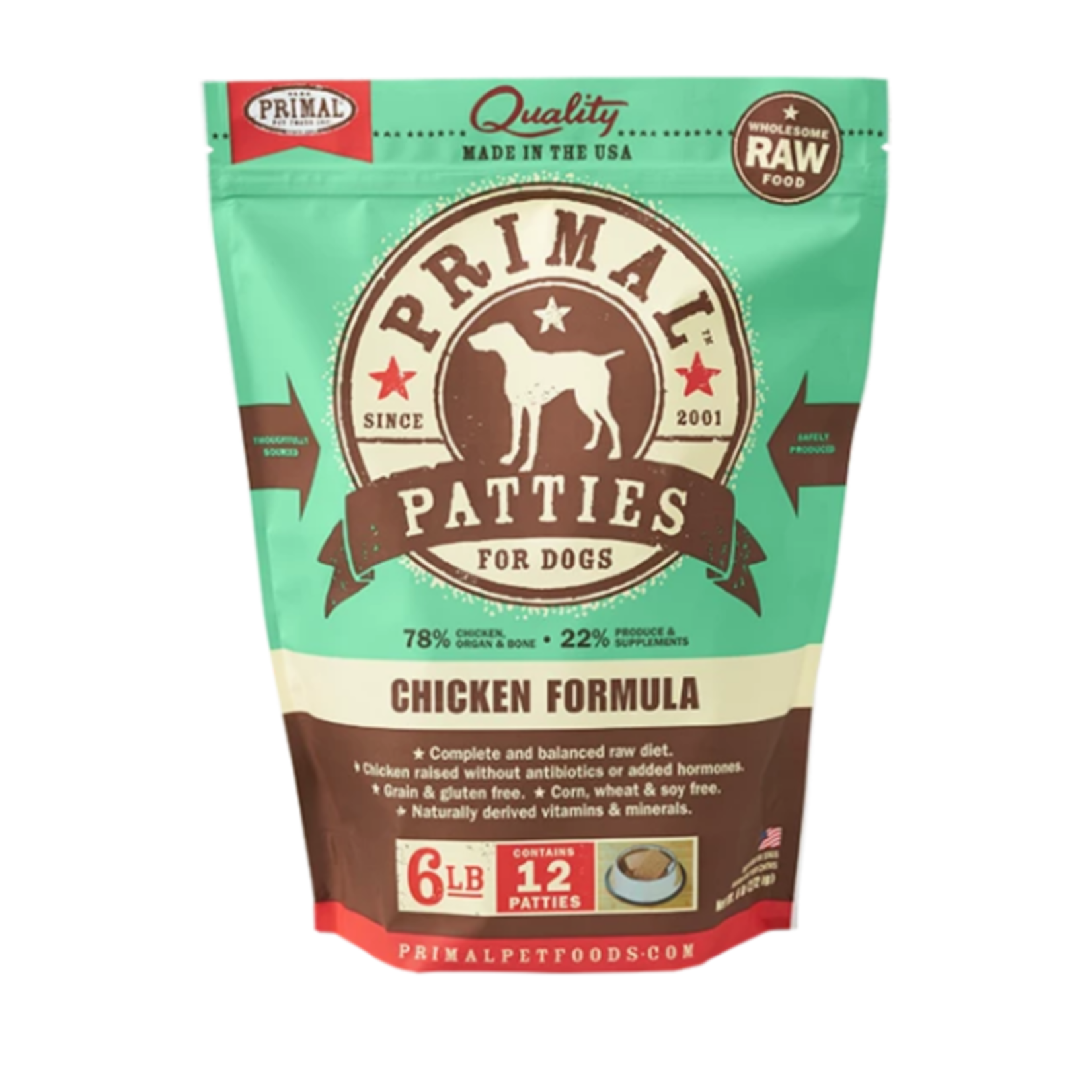 Primal PRIMAL FROZEN CANINE PATTIES  CHICKEN 6#