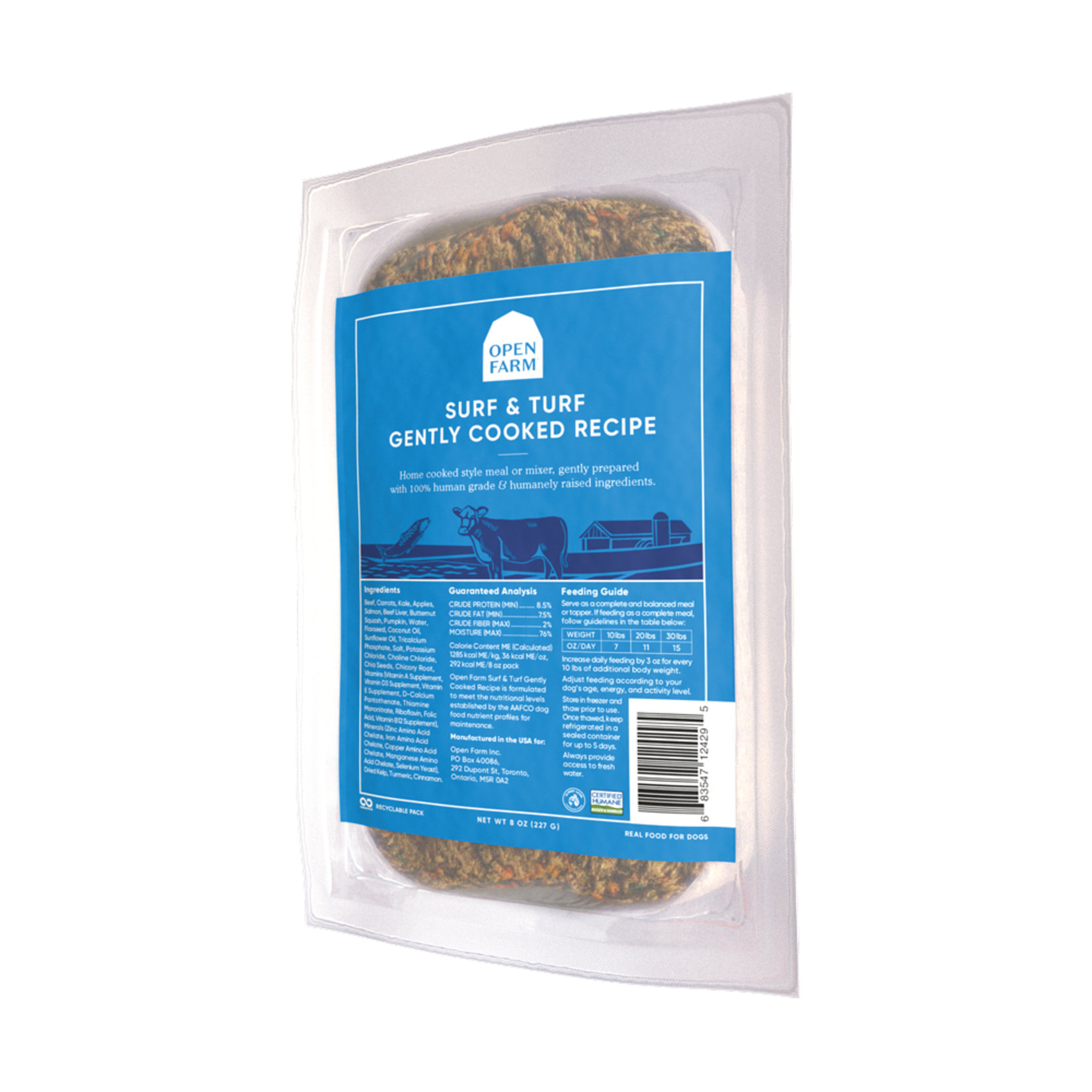 Open Farm OPEN FARM FROZEN GENTLY COOKED SURF & TURF 8 OZ