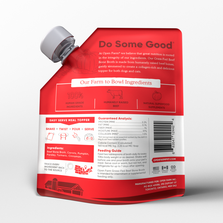 Open Farm OPEN FARM BONE BROTH BEEF 12 OZ 6/CS