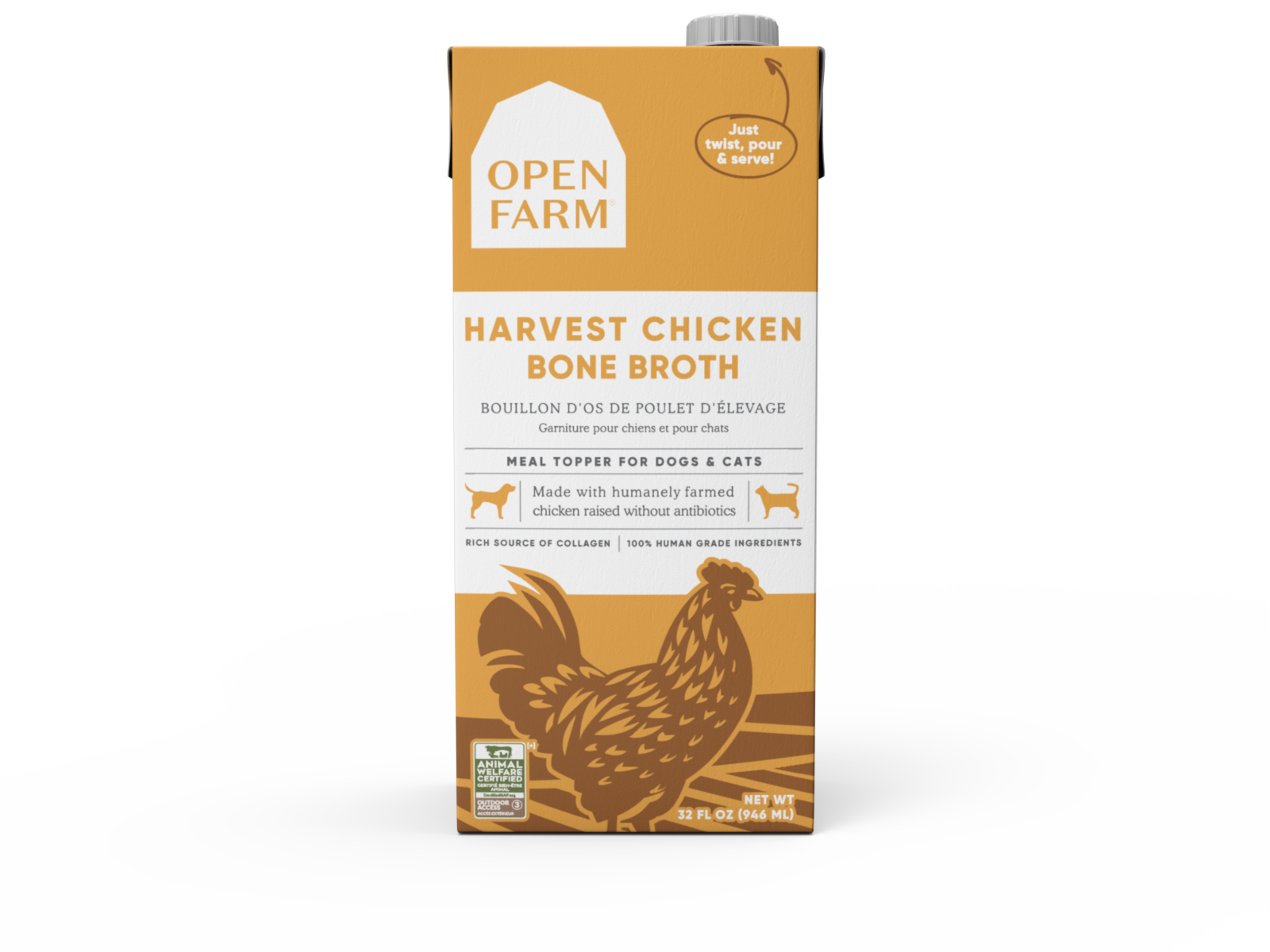 Open Farm OPEN FARM BONE BROTH CHICKEN 32 OZ Cap'n Lu's