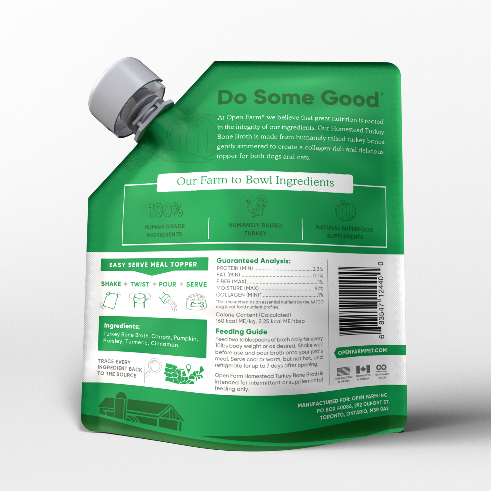 Open Farm OPEN FARM BONE BROTH TURKEY 12 OZ 6/CS