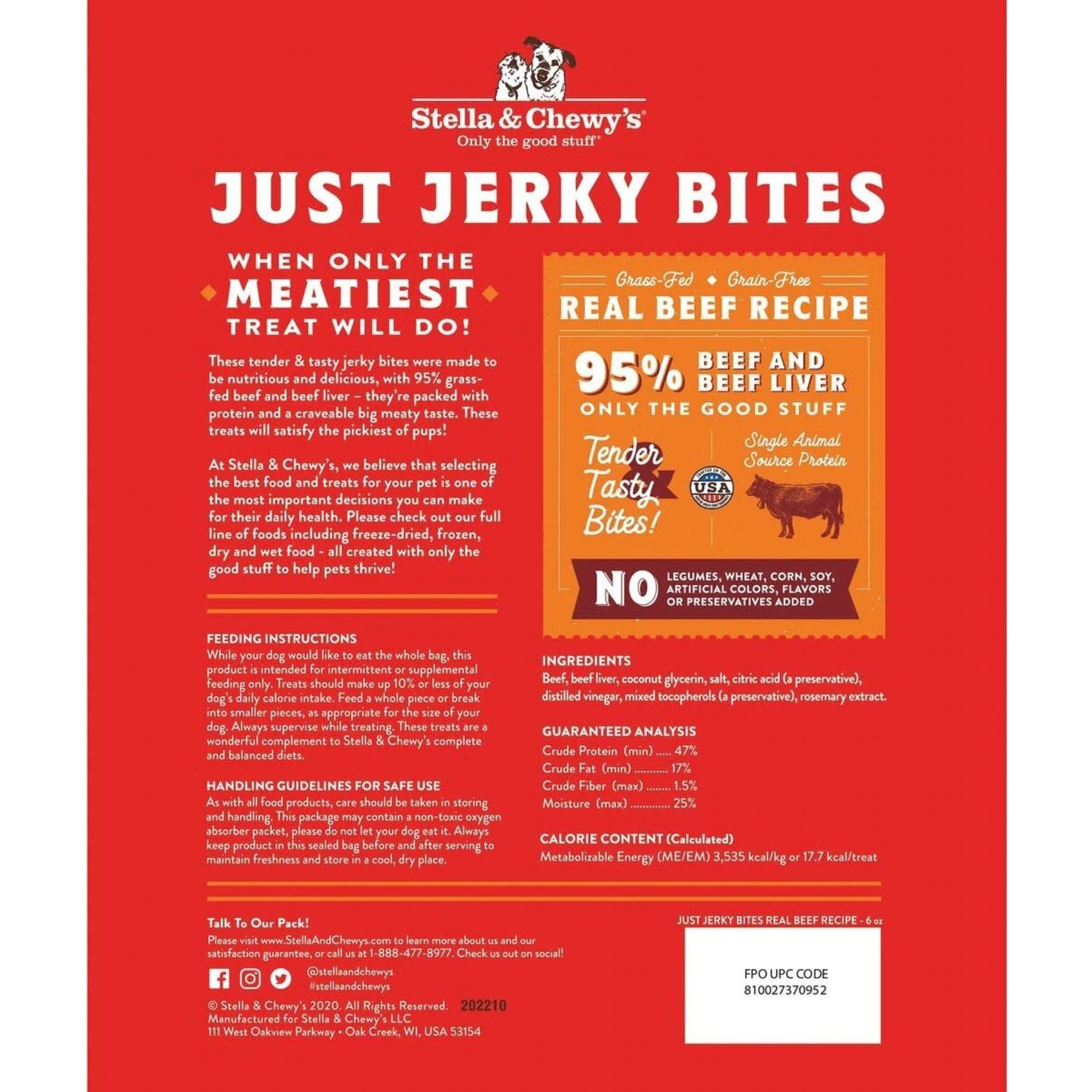 Stella & Chewy's Stella & Chewy's Just Jerky Bites Beef