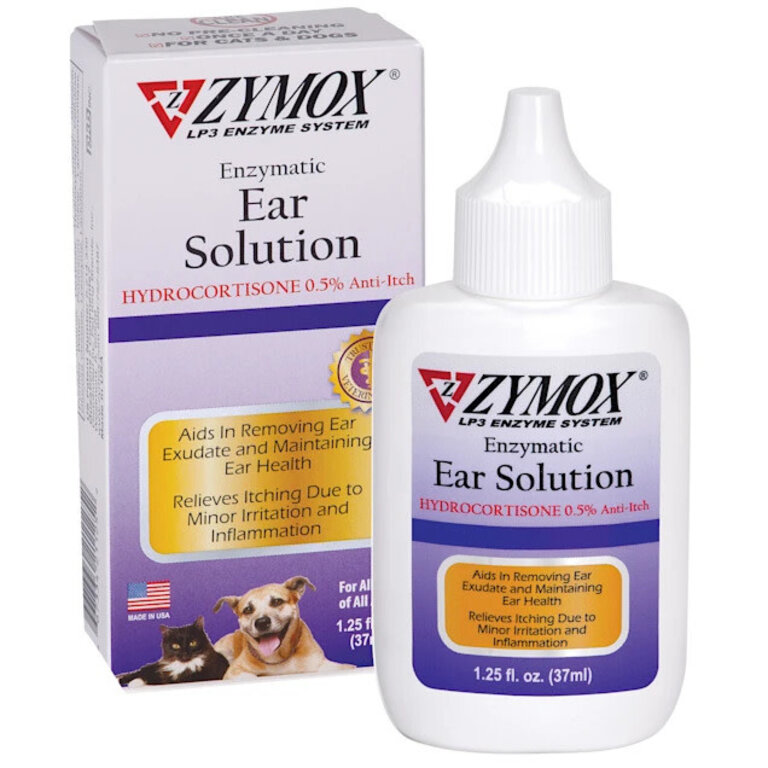 Zymox ZYMOX EAR SOLUTION 1.25 OZ  BOTTLE W/.5% HYDROCORTISONE