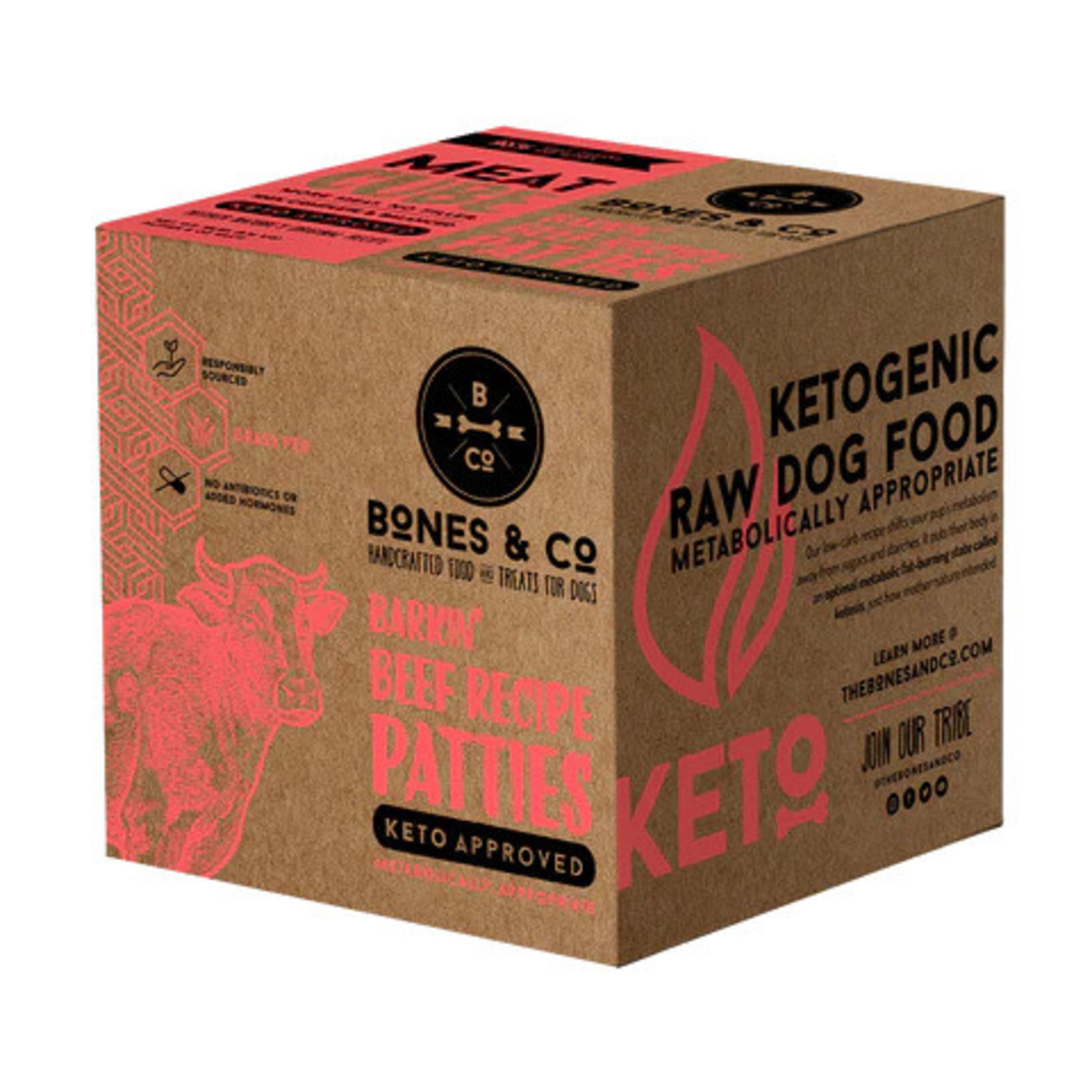 Bones & Co. Bones & Co Frozen Dog Food Beef Bulk 18lb