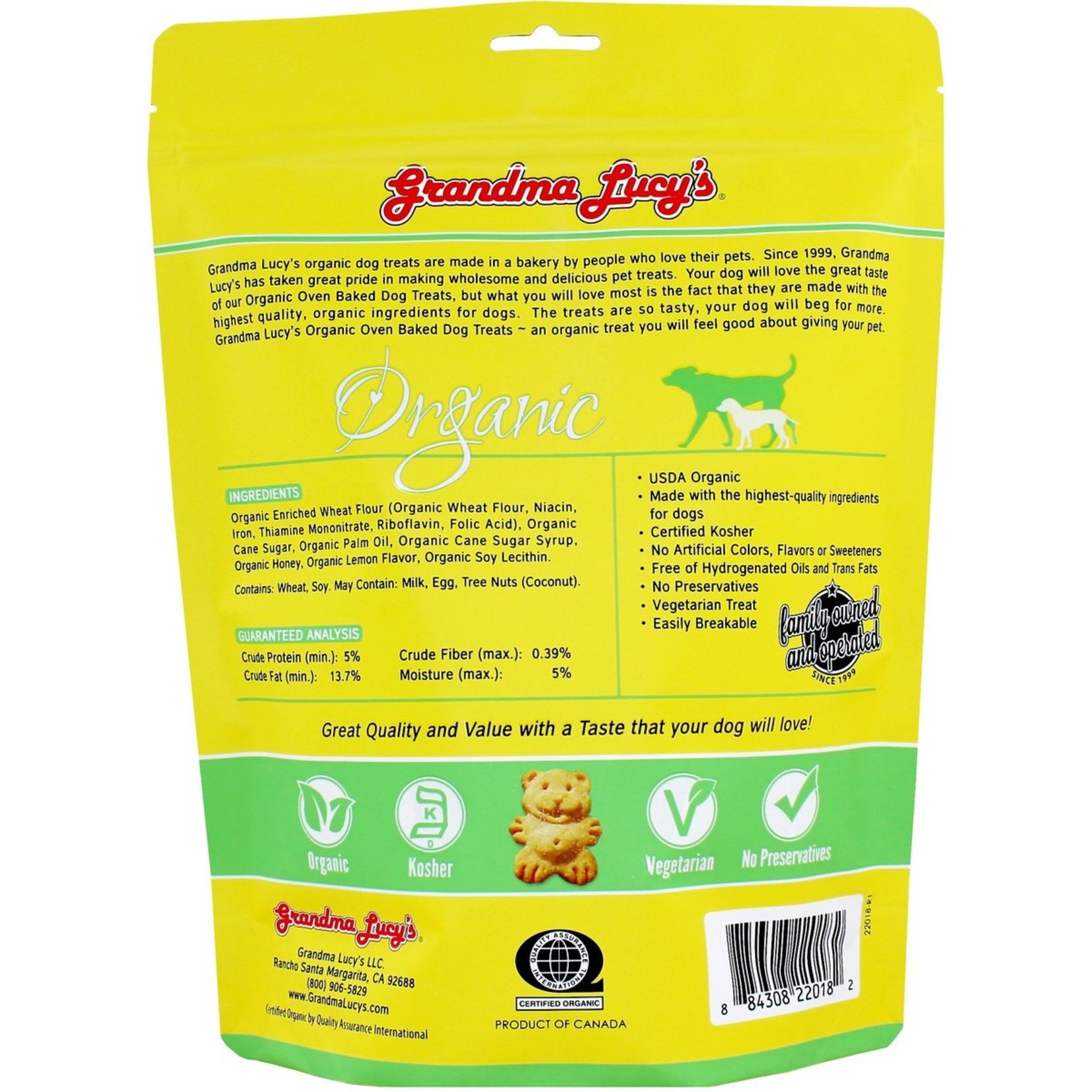 Grandma Lucy's Grandma Lucy's Dog Treats Organic Baked Lemon Honey 14oz